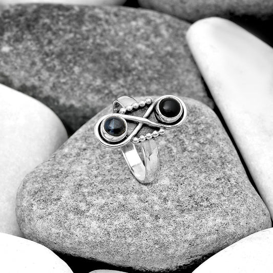 Natural Black Onyx - Brazil Ring size-7 R-1516 SDR186703