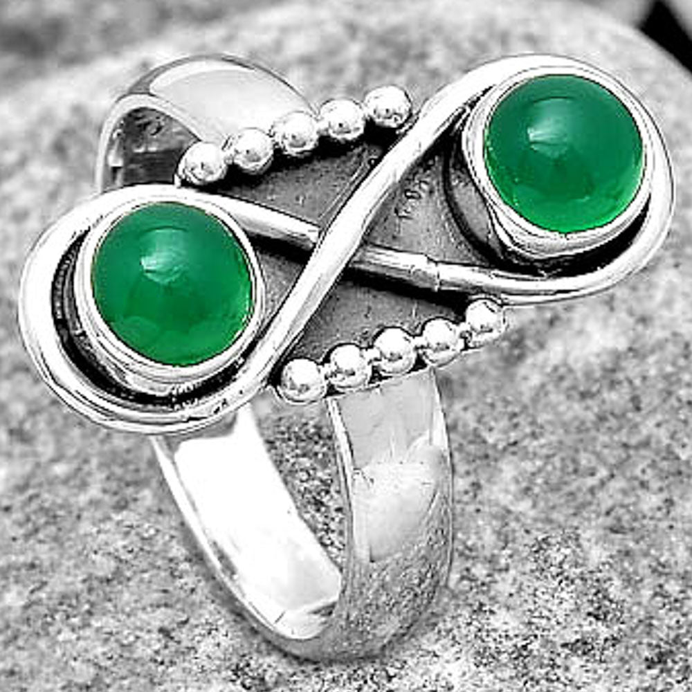 Natural Green Onyx Ring size-7 R-1516 SDR186711