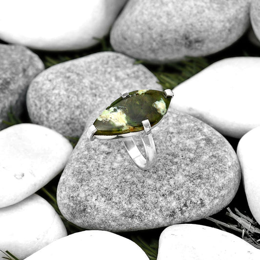 Natural Chrome Chalcedony Ring size-9 R-1089 SDR187019