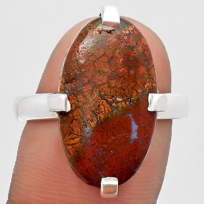 Natural Red Moss Agate Ring size-9.5 R-1089 SDR187025
