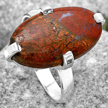 Natural Red Moss Agate Ring size-9.5 R-1089 SDR187025