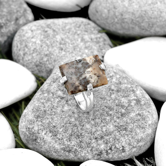 Natural Russian Honey Dendrite Opal Ring size-7.5 R-1089 SDR187028