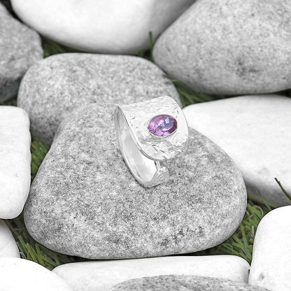 Adjustable - Amethyst - Brazil Ring size-7.5 R-1319 SDR187055
