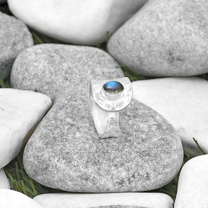 Adjustable - Blue Labradorite Ring size-6.5 R-1319 SDR187063