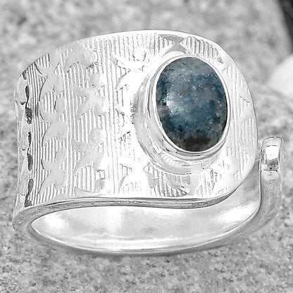 Adjustable Blue Scheelite Turkey Ring size-6.5 R-1319 SDR187065