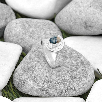 Adjustable - Blue Scheelite - Turkey Ring size-7 R-1319 SDR187081