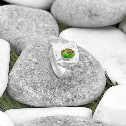 Adjustable - Copper Green Turquoise Ring size-6 R-1319 SDR187123