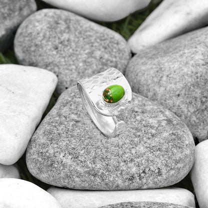 Adjustable - Copper Green Turquoise Ring size-7 R-1319 SDR187145