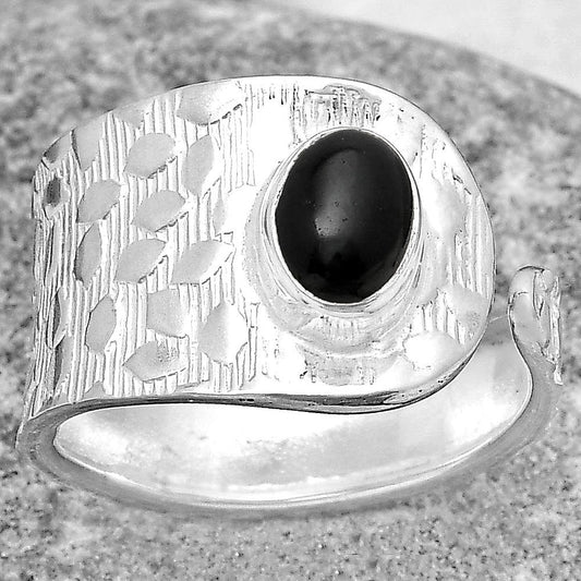 Adjustable - Black Onyx - Brazil Ring size-8 R-1319 SDR187152