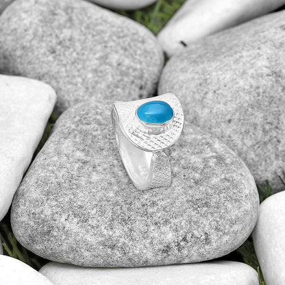 Adjustable - Natural Smithsonite Ring size-6.5 R-1319 SDR187167