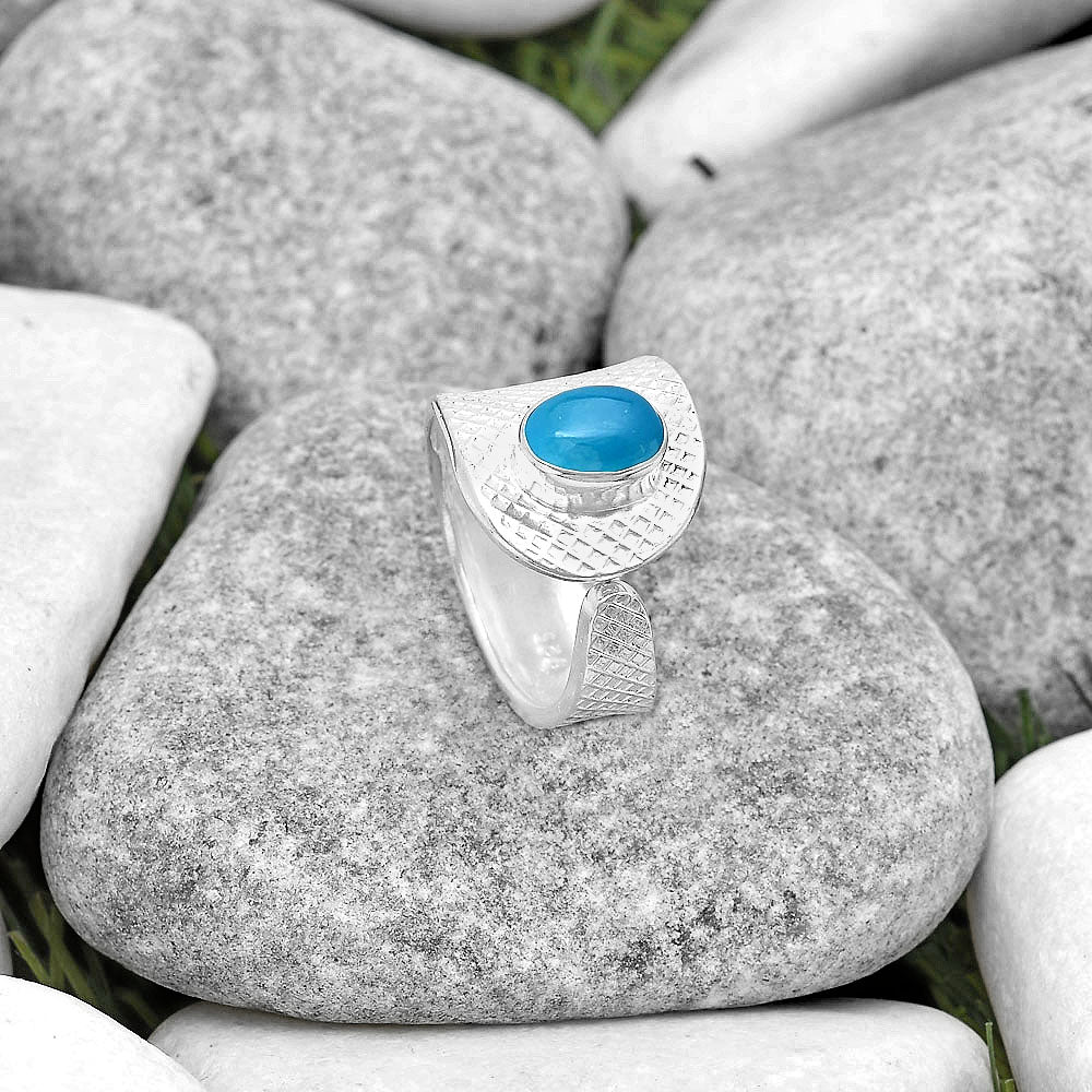 Adjustable - Natural Smithsonite Ring size-6.5 R-1319 SDR187167