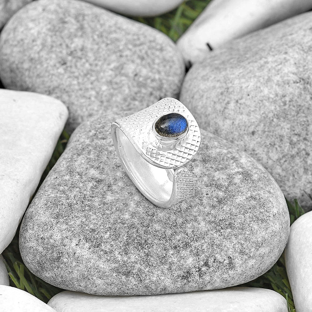 Adjustable - Blue Labradorite Ring size-6.5 R-1319 SDR187178