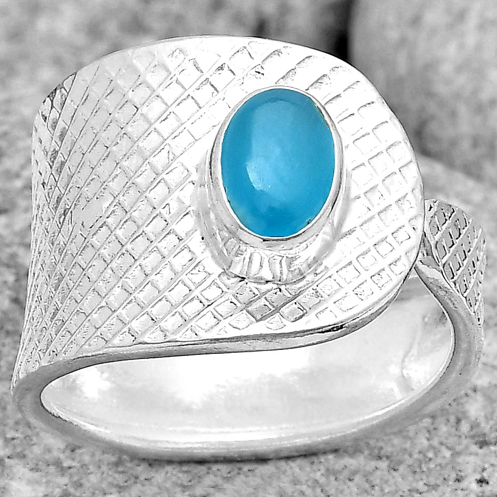 Adjustable - Natural Smithsonite Ring size-6.5 R-1319 SDR187180