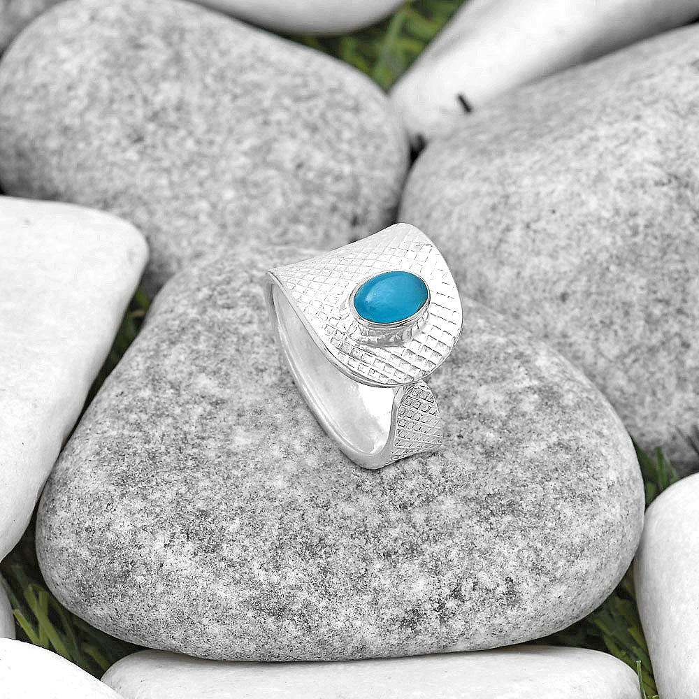 Adjustable - Natural Smithsonite Ring size-6.5 R-1319 SDR187180