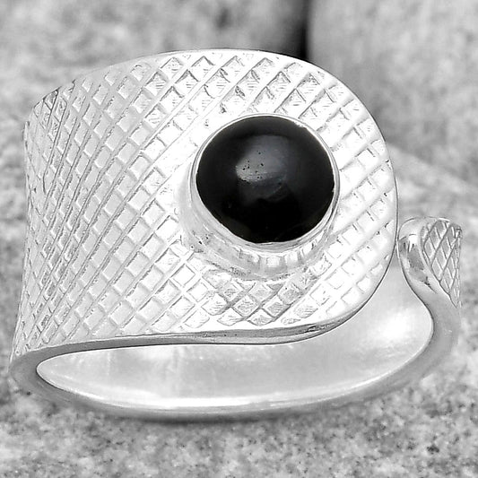 Adjustable - Black Onyx - Brazil Ring size-7.5 R-1319 SDR187183