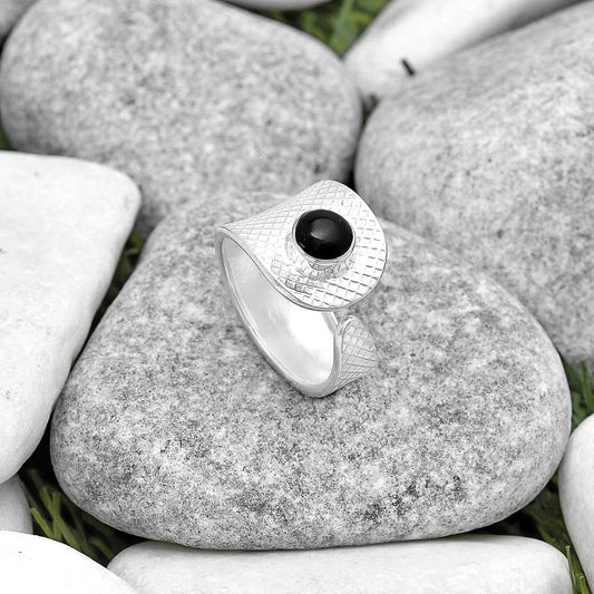 Adjustable - Black Onyx - Brazil Ring size-7.5 R-1319 SDR187183
