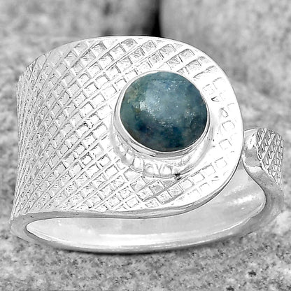 Adjustable Blue Scheelite Turkey Ring size-6.5 R-1319 SDR187184