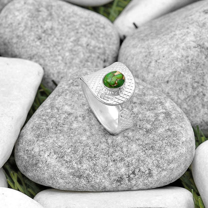 Adjustable Copper Green Turquoise Ring size-6.5 R-1319 SDR187187