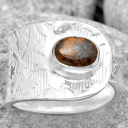 Adjustable - Indian Blanket Jasper Ring size-6.5 R-1319 SDR187244