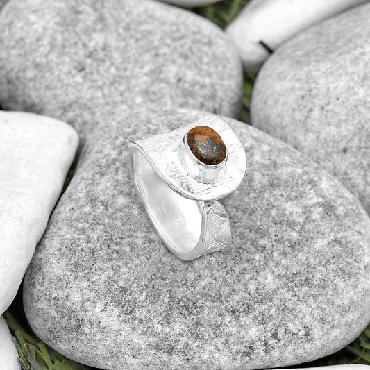 Adjustable - Indian Blanket Jasper Ring size-6.5 R-1319 SDR187244