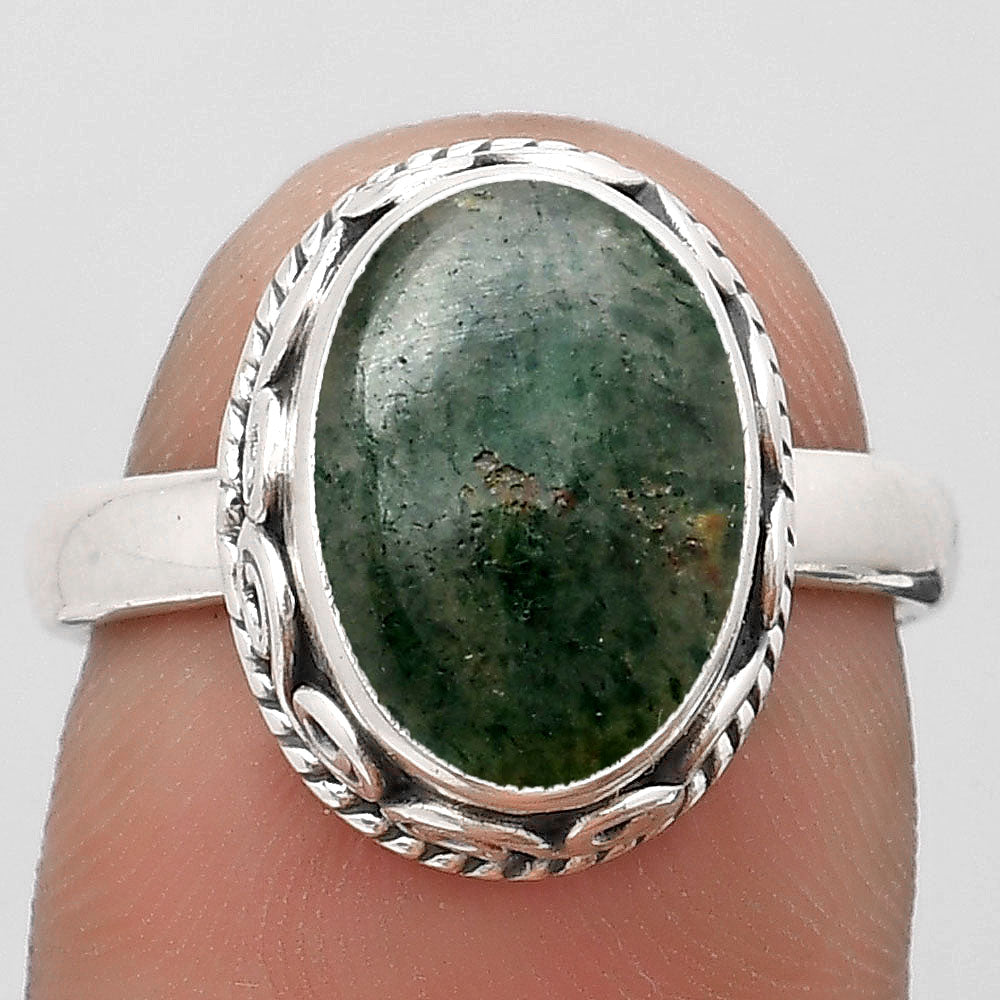 Natural Green Aventurine Ring size-7 R-1196 SDR187426