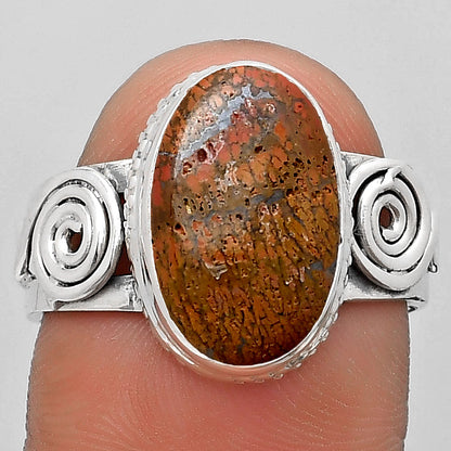 Natural Red Moss Agate Ring size-7.5 R-1315 SDR187615
