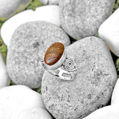 Natural Red Moss Agate Ring size-7.5 R-1315 SDR187615