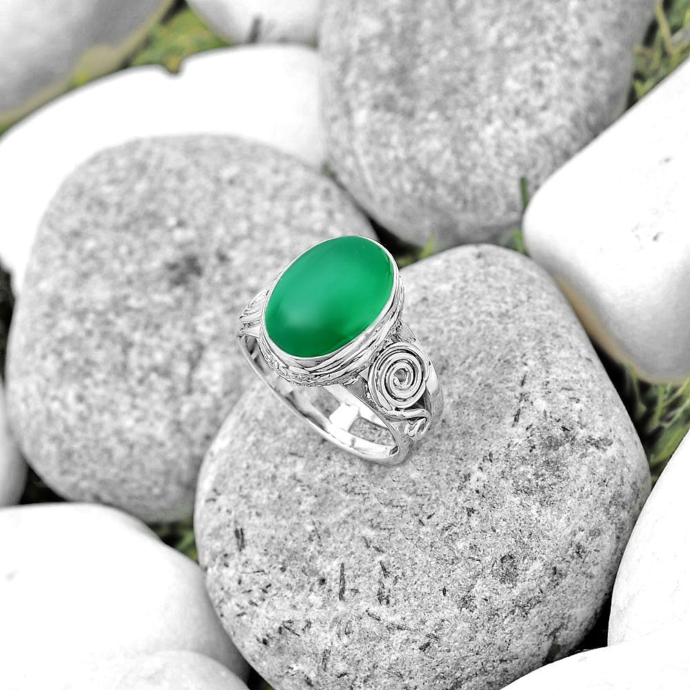 Natural Green Onyx Ring size-7 R-1315 SDR187621