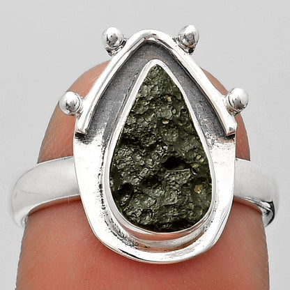 Natural Tektite Rough - Greek Ring size-7 R-1513 SDR187648