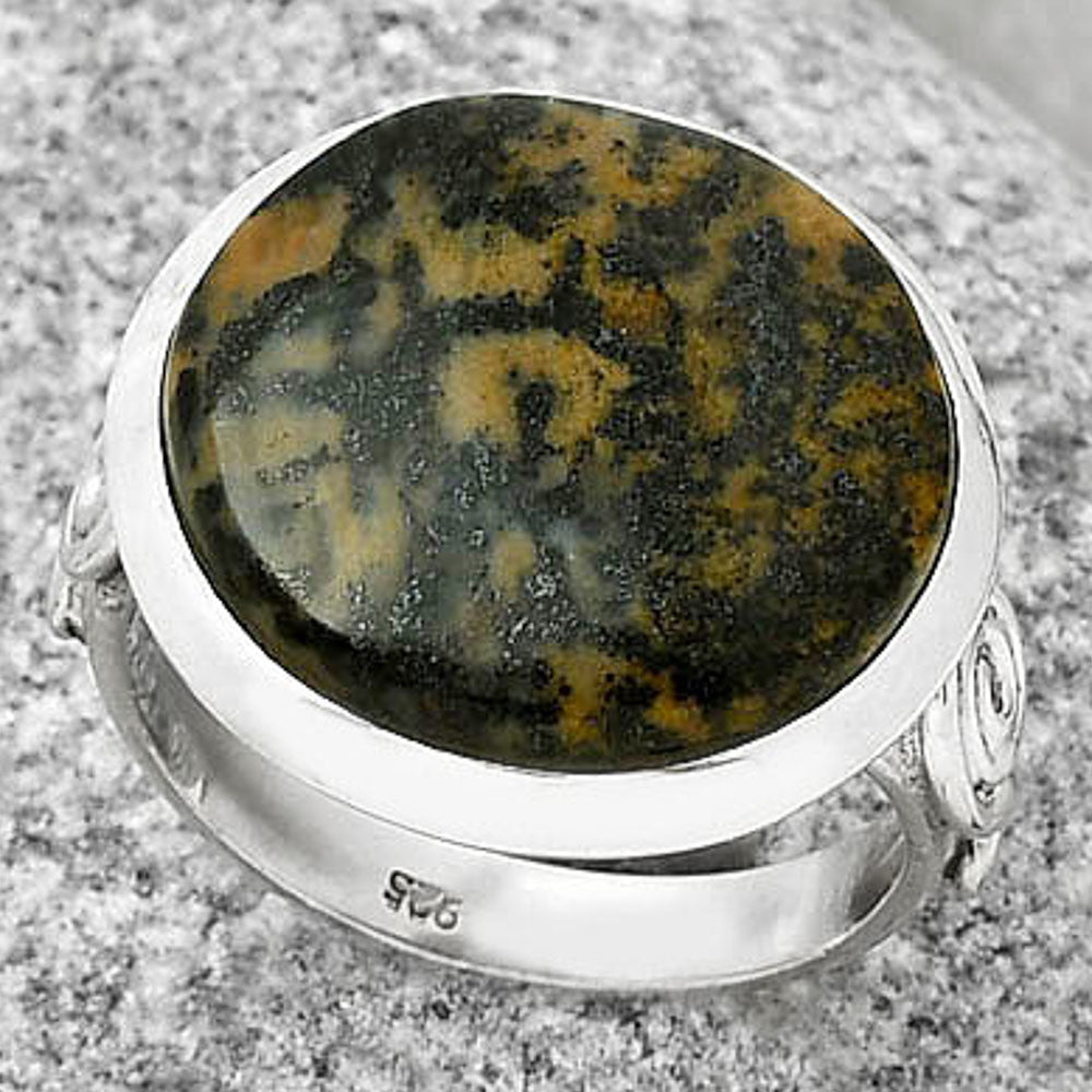 Natural Russian Honey Dendrite Opal Ring size-7 R-1062 SDR188212