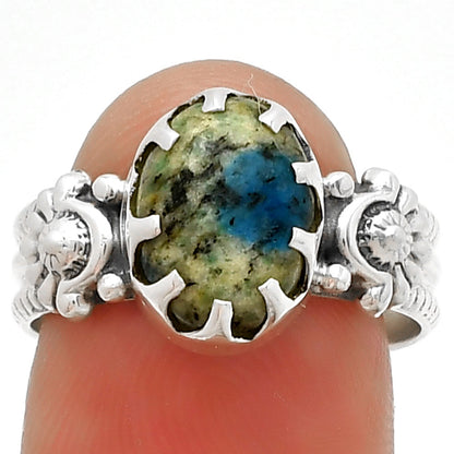 Natural K2 Blue - Azurite In Quartz Ring size-8 R-1210 SDR188281