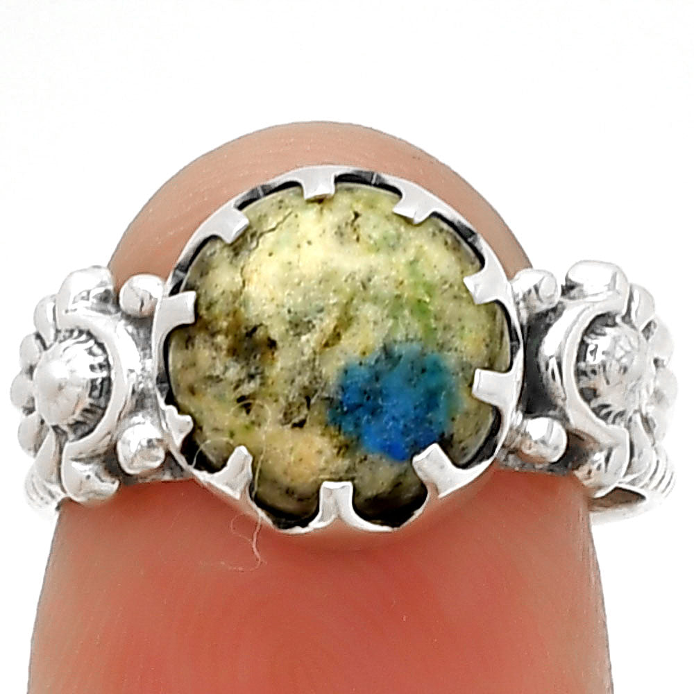 Natural K2 Blue Azurite In Quartz Ring size-6.5 R-1210 SDR188293