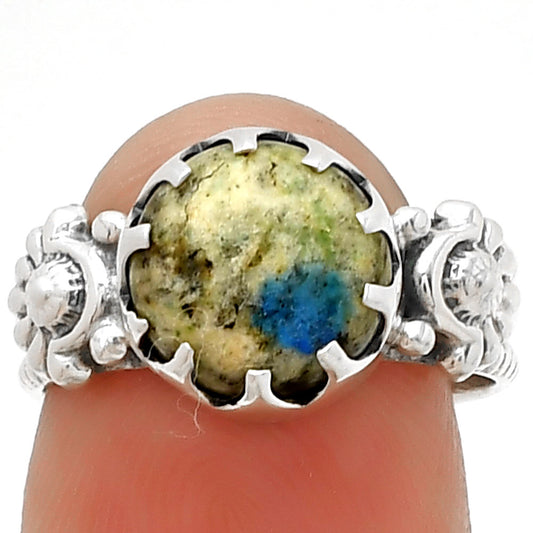 Natural K2 Blue Azurite In Quartz Ring size-6.5 R-1210 SDR188293