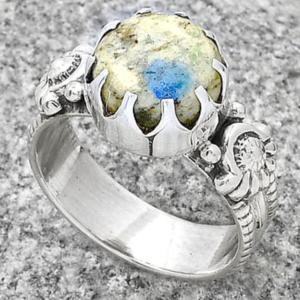 Natural K2 Blue Azurite In Quartz Ring size-6.5 R-1210 SDR188293