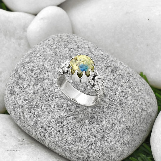 Natural K2 Blue Azurite In Quartz Ring size-6.5 R-1210 SDR188293