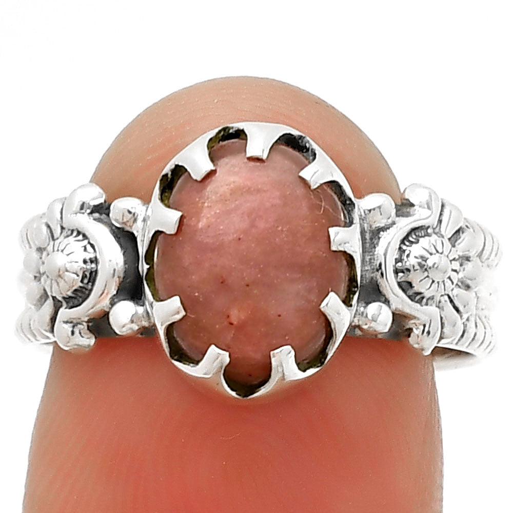 Natural Pink Tulip Quartz Ring size-8 R-1210 SDR188298