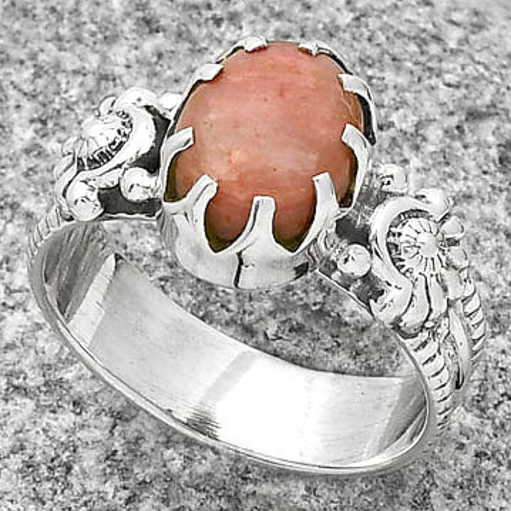 Natural Pink Tulip Quartz Ring size-8 R-1210 SDR188298