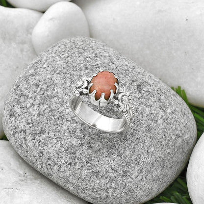 Natural Pink Tulip Quartz Ring size-8 R-1210 SDR188298