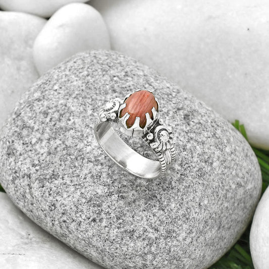 Natural Pink Tulip Quartz Ring size-7 R-1210 SDR188300