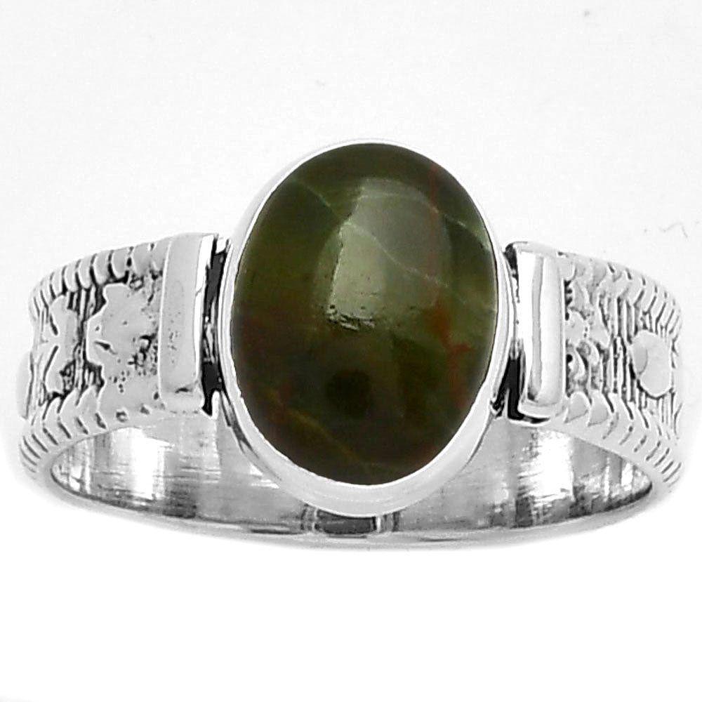 Natural Turkish Rainforest Chrysocolla Ring size-7 R-1058 SDR188328