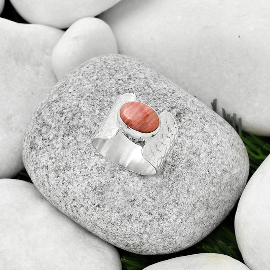 Natural Pink Tulip Quartz Ring size-8 R-1450 SDR188356
