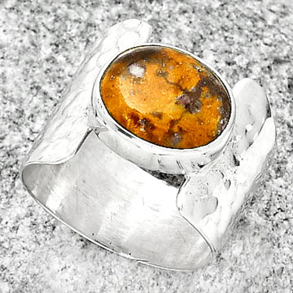 Natural Indian Blanket Jasper Ring size-7 R-1450 SDR188361