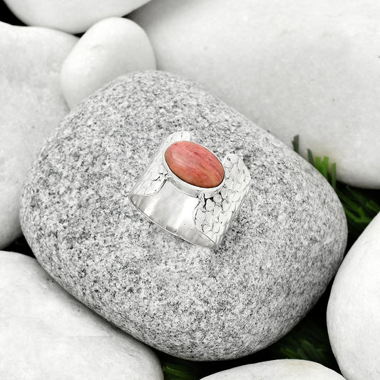 Natural Pink Tulip Quartz Ring size-6.5 R-1450 SDR188369