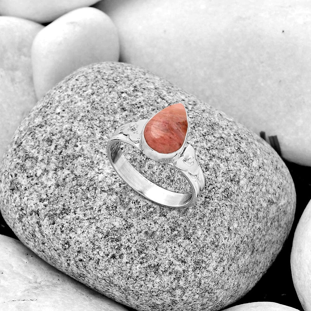 Natural Pink Tulip Quartz Ring size-9 R-1509 SDR188465