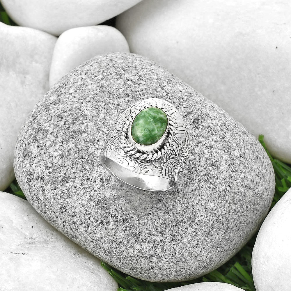 Natural Dioptase Ring size-7 R-1538 SDR188527