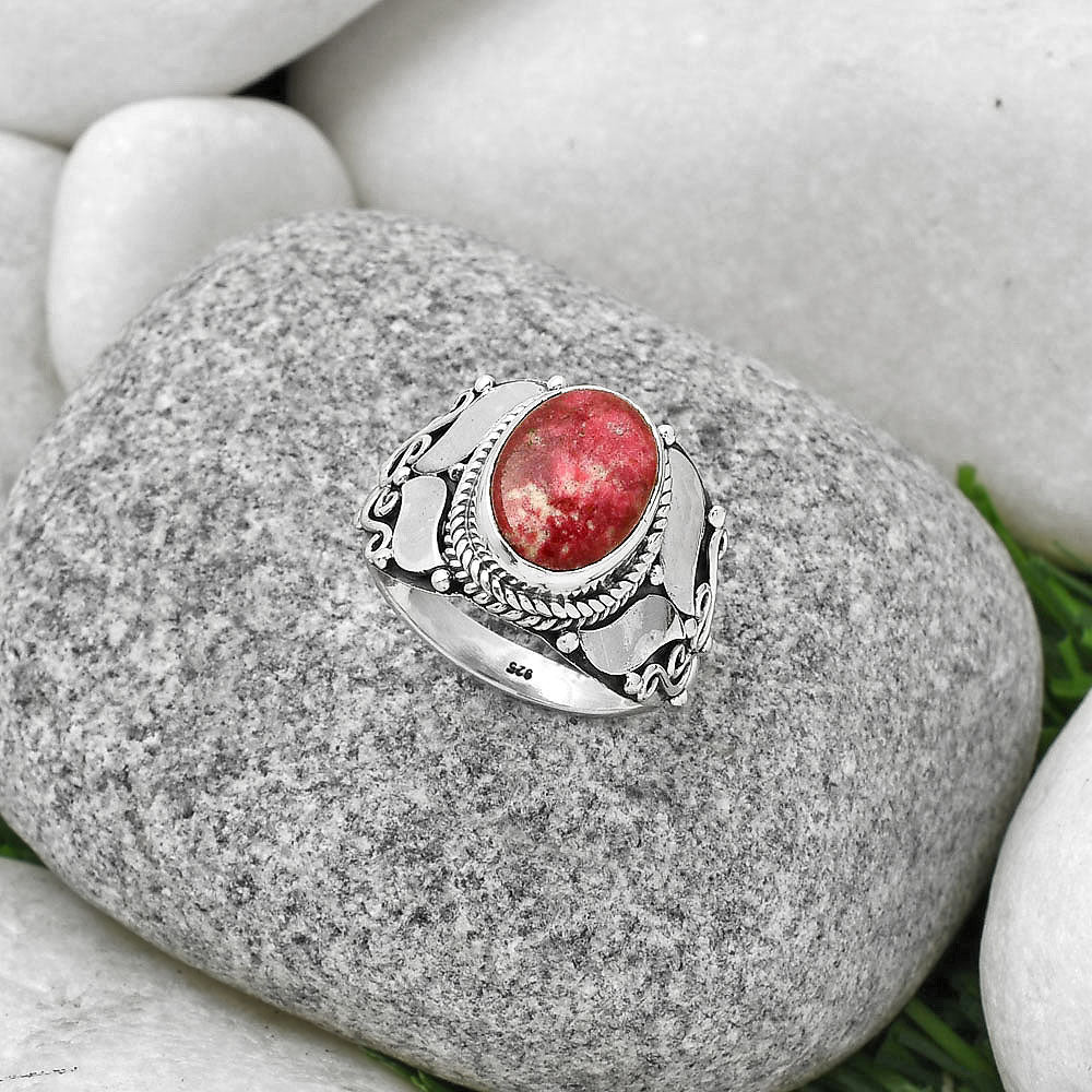 Natural Pink Thulite - Norway Ring size-7.5 R-1507 SDR188612