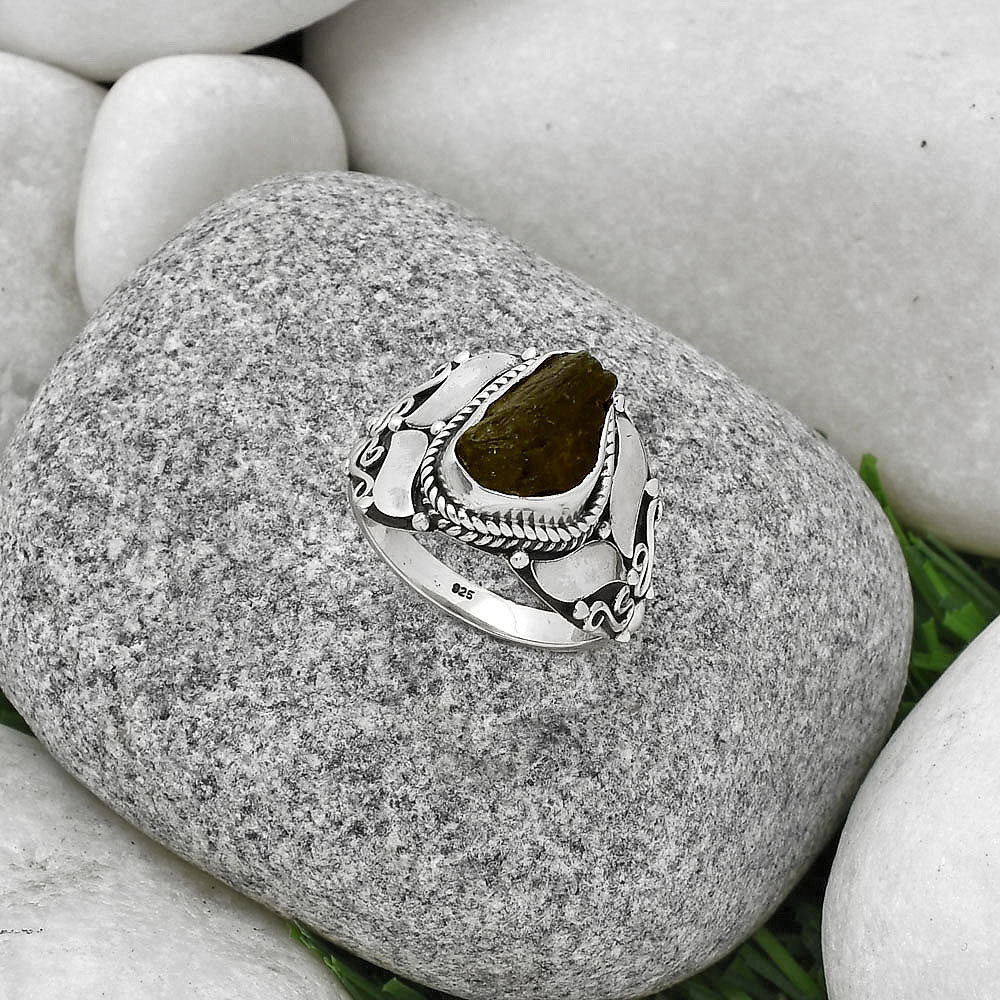 Natural Rare Kornerupine Rough Ring size-8 R-1507 SDR188619