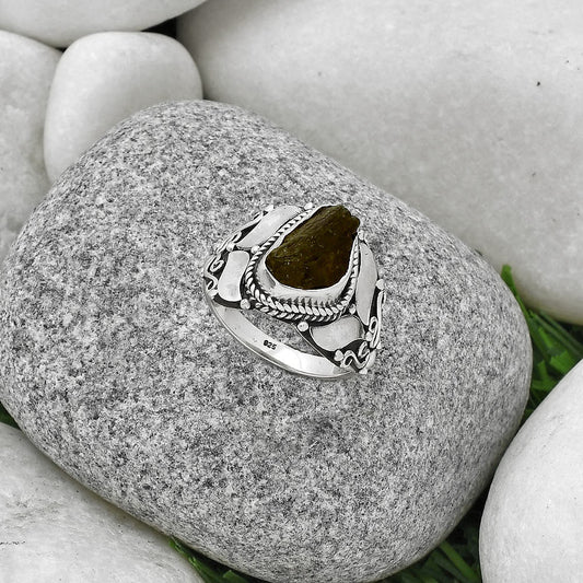 Natural Rare Kornerupine Rough Ring size-8 R-1507 SDR188619