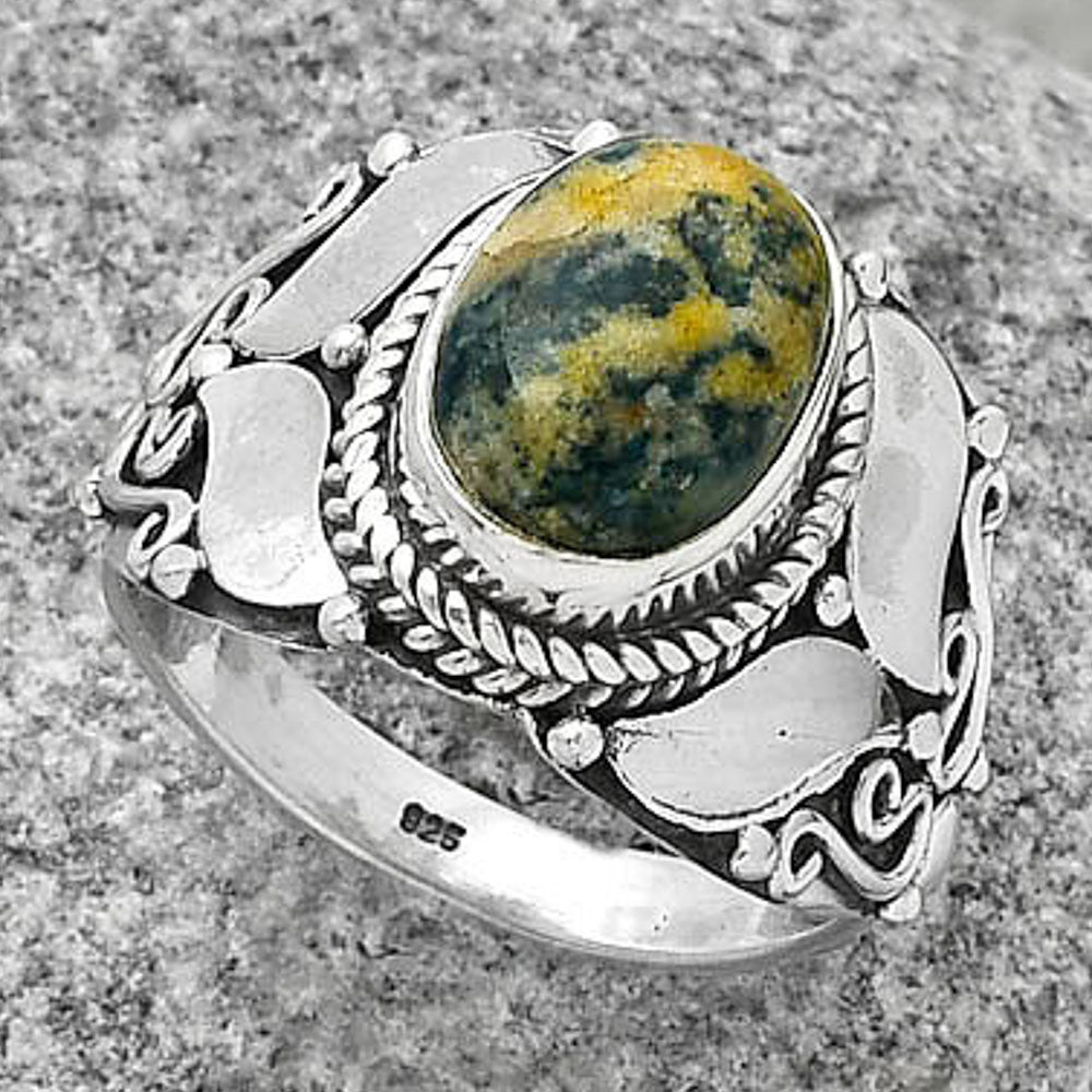 Natural Blue Scheelite - Turkey Ring size-7.5 R-1507 SDR188627