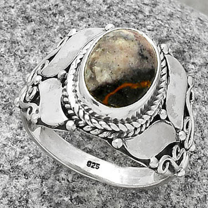 Natural Indian Blanket Jasper Ring size-7 R-1507 SDR188628